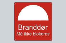 Brandskilt med tekst, Branddør
