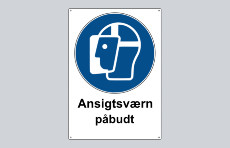 Påbudsskilt, Ansigtsværn påbudt