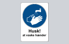 Påbudsskilt, Husk at vaske hænder