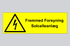 Mærkat til solcelleanlæg