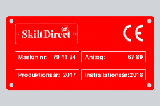 Anlægsskilt, graveret plast