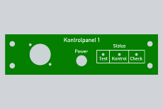 Kontrolpanel i graveret plast, grøn