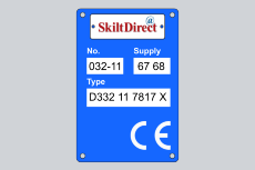 Typeskilt, printet plast