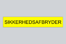 Sikkerhedsafbryder, graveret plast