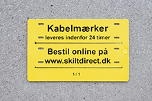 Kabelmærkninger på ark