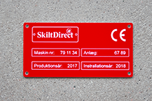 Anlægsskilt, graveret plast
