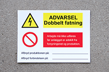 Advarselsskilt, klistermærke
