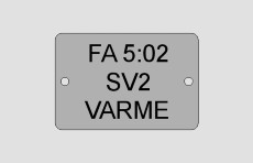 VVS-skilt i graveret metal