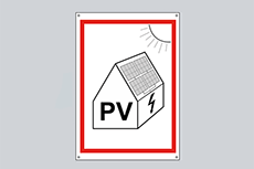 Skilt til solcelleanlæg, printet plast