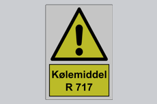 Advarselsskilt, indfarvet aluminium