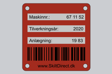 Maskinskilt med stregkode