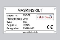 Maskinskilt med CE-mærke