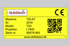 Gul skilt med QR-kode