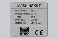Rustifri stålskilt med med QR-kode