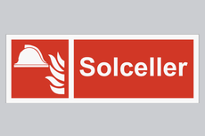 Advarselsskilt til solcelleanlæg