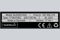 Typeskilt, indfarvet aluminium