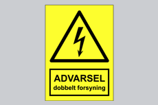 Dobbelt forsyning, reflekterende mærkat