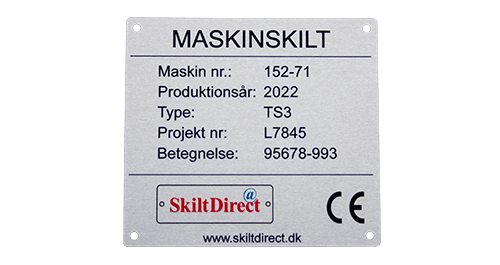 Skilte af indfarvet aluminium